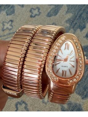 Serpenti Rose Gold Wrap Bracelet Watch for Women